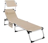 tectake Sun Lounger Lorella in Beige | Size: 1 Seater TECTAKE Beige 1 Seater