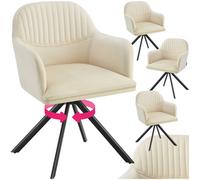 Armchair Swivel Chair Furniture Velvet Fabric Home Dining Room High Back Padded