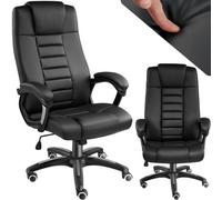 tectake Luxury office chair made of black artificial leather - desk chair, computer chair, ergonomic chair - black