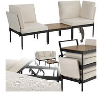 Tectake Magaluf Garden Lounge Set, 5-In-1 Function, Aluminum Frame - Anthracite/gray
