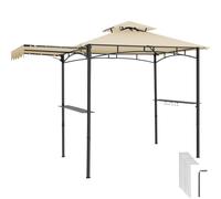 tectake Maracaibo BBQ Pavilion with awning, weatherproof, windbreak in Light Sand | Size: Large TECTAKE Light Sand Large