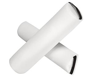TecTake® Massage Roller Set, Incl. 1 Full Foam Roller & 1 Half Roller, Bolster Pillow Set with Faux Leather Covers & Carrying Handles, Ideal Bolster Cushion Set for Massages, Yoga, Pilates - White