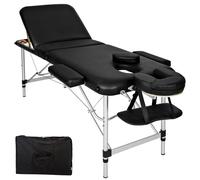 Tectake Massage Table 3-Zone Aluminium 5cm Padding and Bag - Black, Black