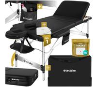 Tectake Massage Table Ko Tao - 3 Zones, 78Cm Wide, Aluminium Frame, Folding, Carry Bag, Black