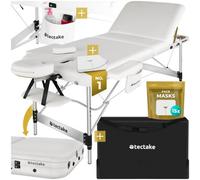 Tectake Massage Table PhUKet - 3 Zones, 70 Cm Wide, Aluminium Frame, Carry Bag & Masks, White