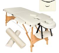 tectake Massage Table Set Freddi in Beige TECTAKE Beige