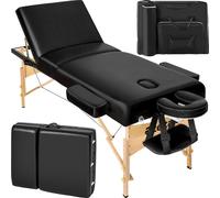 tectake Massage table Somwang 7.5 cm padding - massage bed, portable massage table - black