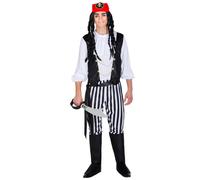 tectake Men's Captain Ruffian Pirate Costume in Black | Size: Small TECTAKE Black S