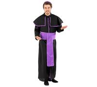 tectake Men's Costume Priest Benedict in Black | Size: XL TECTAKE Black XL