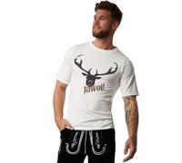tectake Men's Deer T-Shirt - Top For Men in White | Size: XL TECTAKE White XL