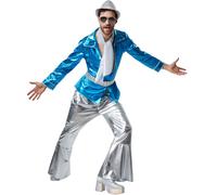 tectake Men's Disco Master Costume in Blue | Size: Large TECTAKE Blue L