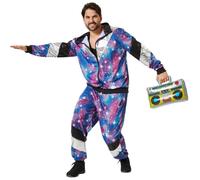 tectake Men's Fancy Dress Costume - Retro Disco Tracksuit in Blue | Size: 2XL TECTAKE Blue 2XL