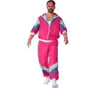 tectake Men's Fancy Dress Costume - Retro Tracksuit in Pink | Size: 2XL TECTAKE Pink 2XL