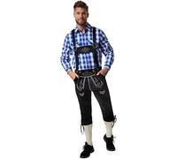 tectake Men's Fichtelgebirge Lederhosen in Black | Size: Medium TECTAKE Black M