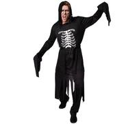 Men’s Costume Demon Ghoul Halloween Fancy Dress Outfit Adult Bones Skeleton
