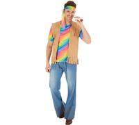 tectake Men's Hippie Peace Costume | Size: 2XL TECTAKE Multicolor 2XL