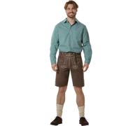 tectake Men's Lederhosen Lian In Faux Leather With Bavarian Embroidery & Buttons in Brown | Size: 58L TECTAKE Brown 58L