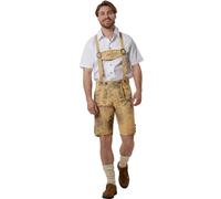 tectake Men's Lederhosen Luis In Faux Leather, Bavarian Embroidery & Matching Brac in Brown | Size: 56 TECTAKE Brown 56