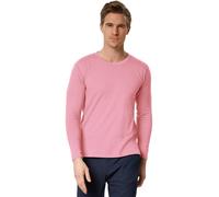 tectake Men's Long-Sleeved Top - Basic Wear For Men in Rose | Size: Large TECTAKE Rose L
