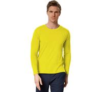 tectake Men's Long-Sleeved Top - Basic Wear For Men in Yellow | Size: Large TECTAKE Yellow L
