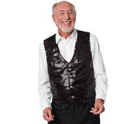 tectake Men's Men's Sequin Waistcoat in Black | Size: Large TECTAKE Black L
