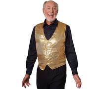 tectake Men's Men's Sequin Waistcoat in Gold | Size: Small TECTAKE Gold S