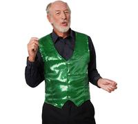 tectake Men's Men's Sequin Waistcoat in Green | Size: Large TECTAKE Green L