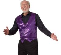 tectake Men's Men's Sequin Waistcoat in Purple | Size: Large TECTAKE Purple L