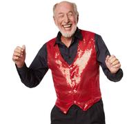 tectake Men's Men's Sequin Waistcoat in Red | Size: Large TECTAKE Red L