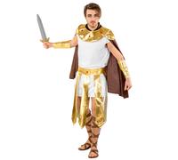 tectake Men's Mighty Gladiator Costume in Gold | Size: Large TECTAKE Gold L