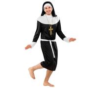 tectake Men's Nun Costume in Black | Size: Small TECTAKE Black S