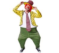 tectake Men's Opulent Pepe The Clown Costume in Green | Size: Small TECTAKE Green S