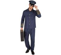 Men’s Costume Pilot Fancy Dress Outfit Men Boys Carneval Steward Flight Airline
