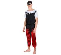 tectake Men's Piratus The Pirate King Costume in Black | Size: XL TECTAKE Black XL