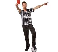 Men’s Ref Costume Referee Linesman Sport Football Soccer Fancy Dress Adult
