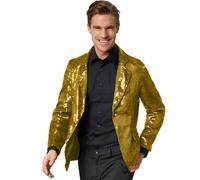tectake Men's Sequin Jacket in Gold | Size: Medium TECTAKE Gold M