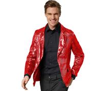 tectake Men's Sequin Jacket in Red | Size: 2XL TECTAKE Red 2XL