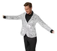 tectake Men's Sequin Jacket in Silver | Size: XL TECTAKE Silver XL