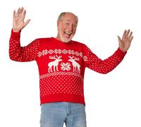 tectake Men's Snowstorm Christmas Jumper Red-White in Red | Size: Large TECTAKE Red L