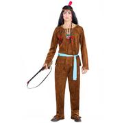 tectake Men's Strong Bison Apache Native American Costume in Brown | Size: Small TECTAKE Brown S