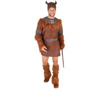 tectake Men's Viking Costume in Brown | Size: Small TECTAKE Brown S