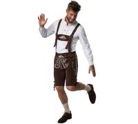 tectake Men's Vogelsang Lederhosen in Brown | Size: Small TECTAKE Brown S