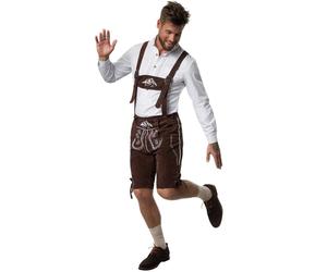 tectake Men's Vogelsang Lederhosen in Brown | Size: Small TECTAKE Brown S