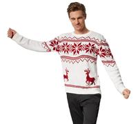 tectake Men's Winter Wonderland Christmas Jumper Red-White | Size: 2XL TECTAKE Multicolor 2XL