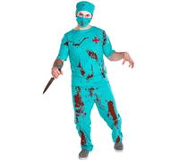 Men’s Costume Zombie Doctor Halloween Fancy Dress Outfit Adult Hat Mouth guard