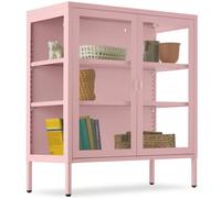 Tectake Metal Display Case 80 Cm - Rose