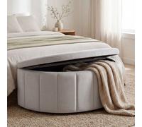 Tectake Moon Upholstered Bench With Ample Storage Space, Weight Capacity 150 Kg - Velvet Taupe