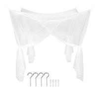 Tectake Mosquito Net - For Single And Double Beds, Good Air Circulation, Fine Mesh - White