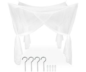 Tectake Mosquito Net - For Single And Double Beds, Good Air Circulation, Fine Mesh - White