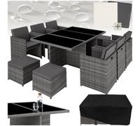 tectake Garden Table & Chairs New York in Grey | Size: 2XL TECTAKE Grey 2XL